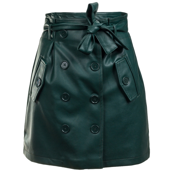 Forever 21, Faux Leather Mini Skirt color Emerald - Picture 3 of 10